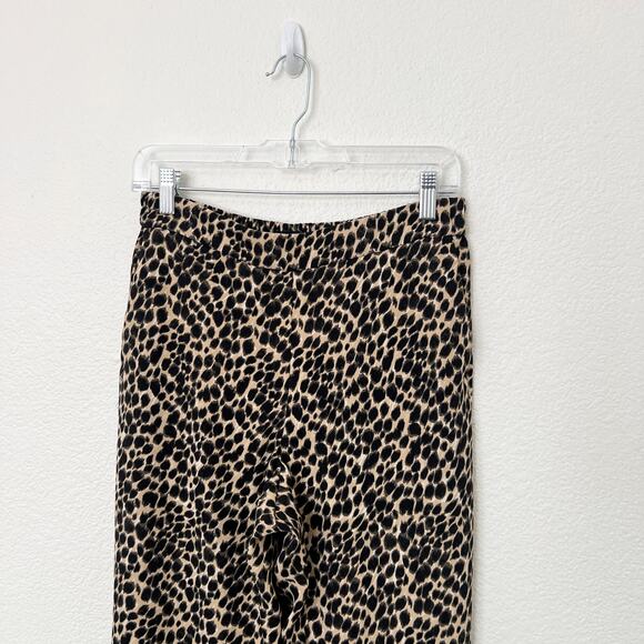 [J. Crew Factory] Jamie Pant Pull On Elastic Waist Leopard Print Trousers Size 8 - Picture 4 of 11
